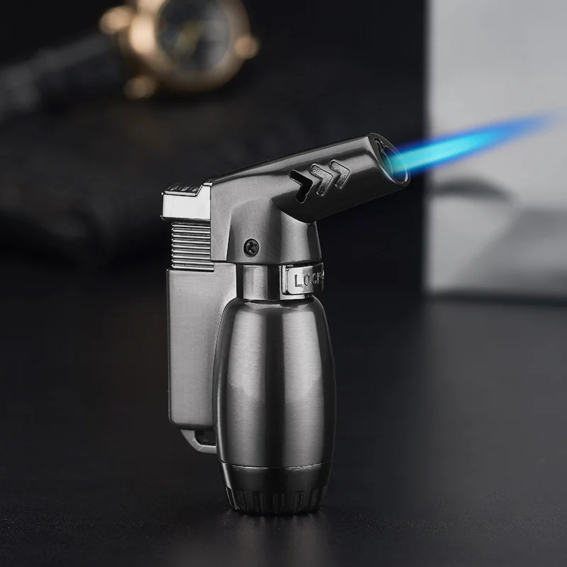 Small Cigar Torch Lighter Windproof Refillable Jet Gun Lighter With Fire Lock