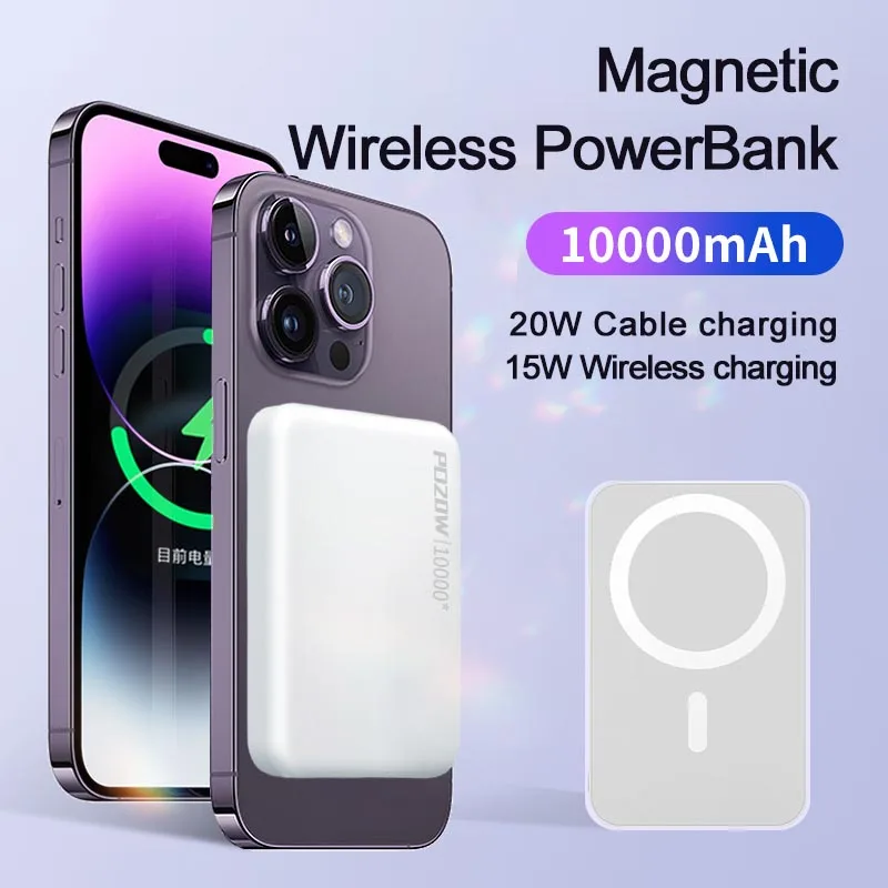 WEKOME 10000mAh Magnetic Wireless Power Bank PD 20W Inductive 15W Fast Chargers External Backup Battery For iPhone14 13 Pro Max