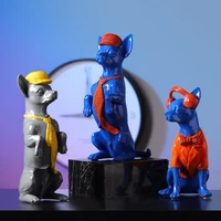 modern home decor figurines creative chihuahua sculpture animal statue room decor office accessories resin ornament craft gifts
