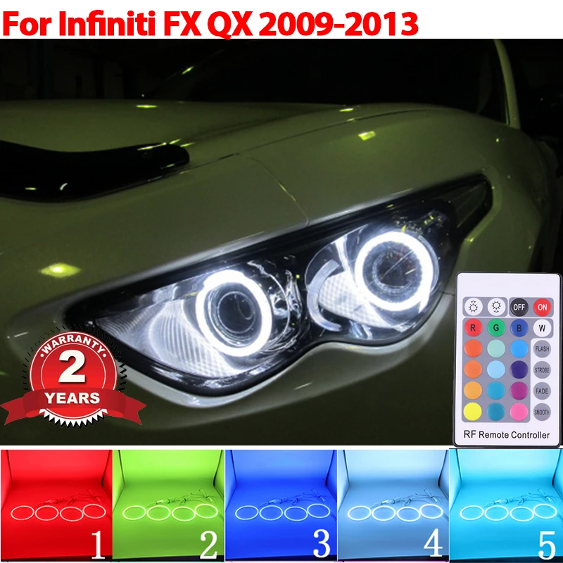 

LED Angel Eyes Halo Ring Lamps For Infiniti FX QX70 FX35 FX37 FX50 2009-2013 Ultra Bright Refit RGB multi-color Remote Control