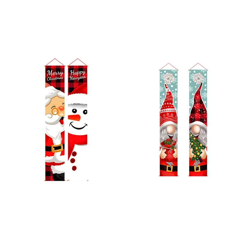 

Рождественские украшения для дверей, подвесные уличные пары на Рождество, Праздничный Рождественский баннер, украшение для переднего крыл...
