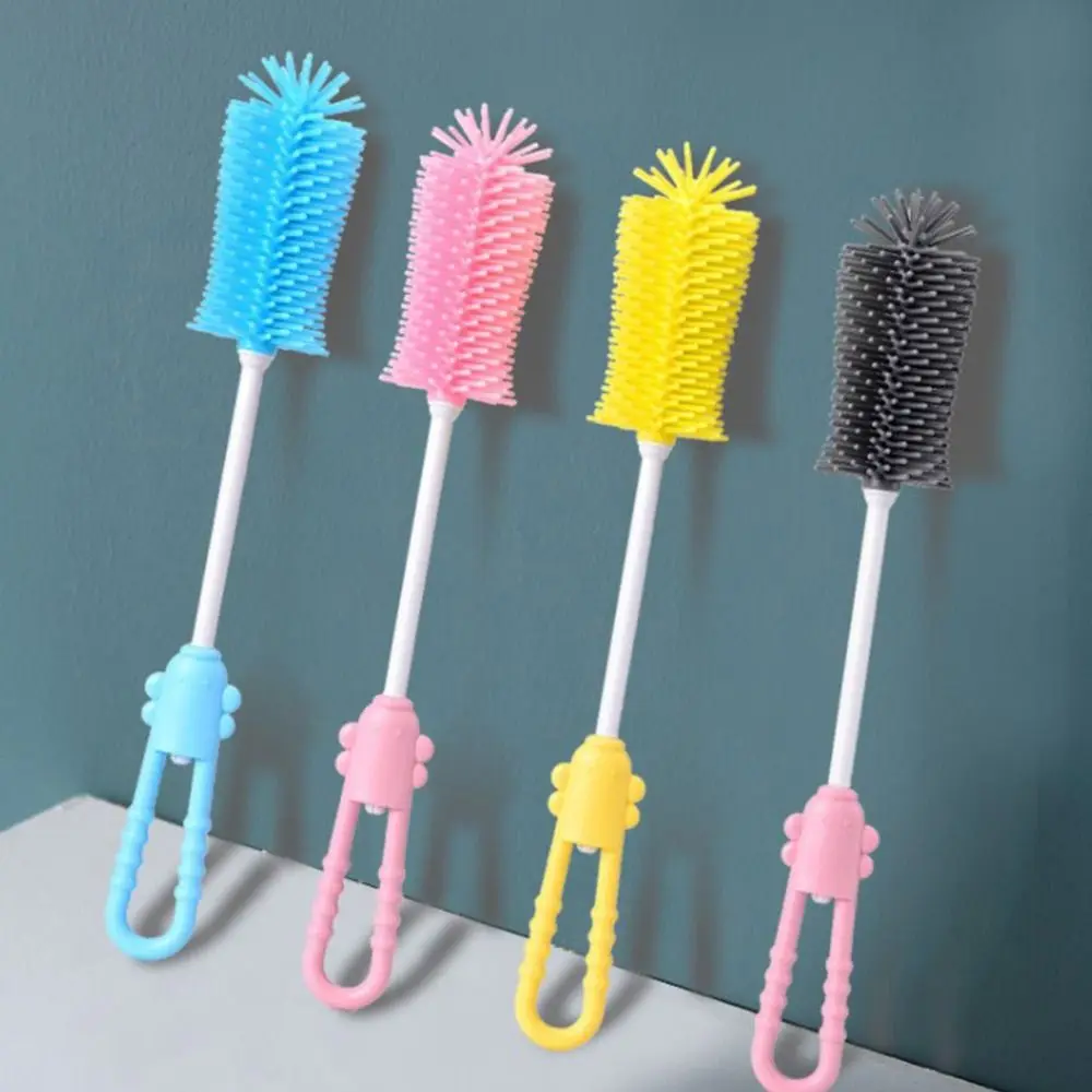 

Silicone Baby Bottle Brush Water Bottle Pacifier Washing Brush for Cups Rotating Rinsing Hookah Cleaning Brush