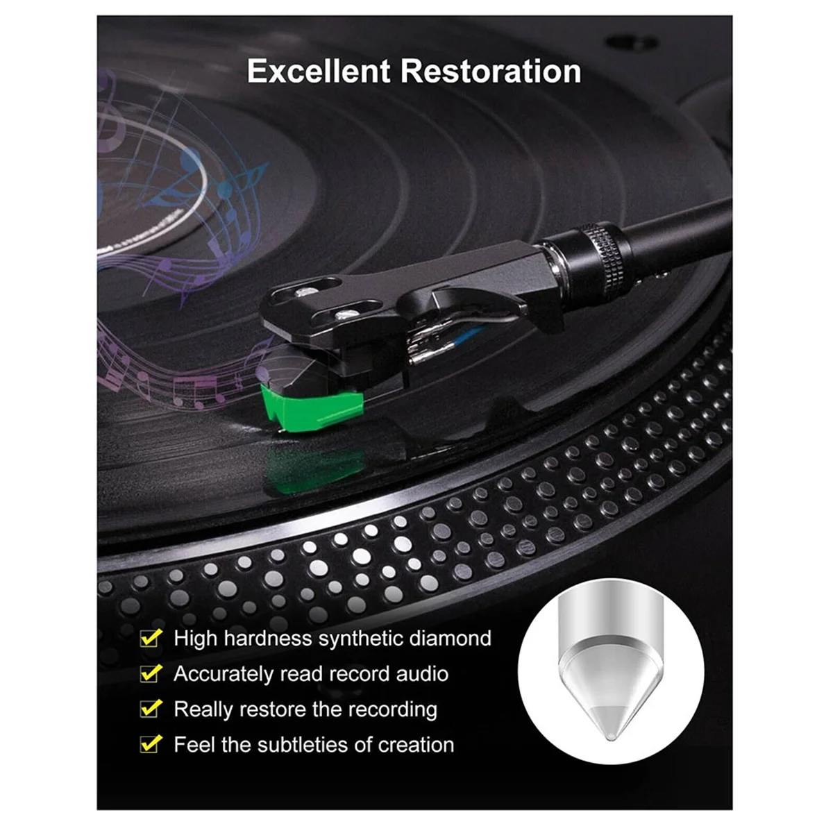 Игла для проигрывателя записей аудиотехники эллиптическая Фотографическая