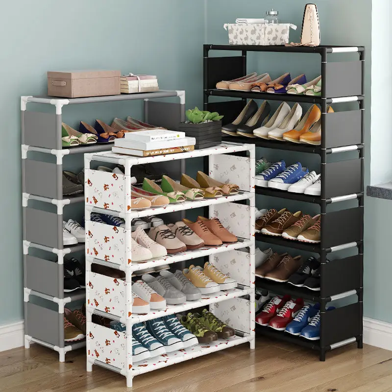 

8/6/4 Layers Shoes Organizers Dustproof Non-Woven Simple Fabric Shoe Rack Space Saving Shoes Cabinet Dormitory Shoeshelf Hanger