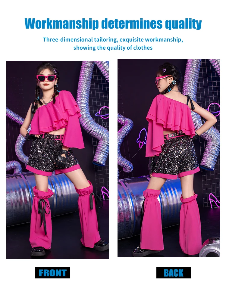 Одежда ZZL K-PoP детский крутой Топ для джазовых танцев штаны модный костюм девочек