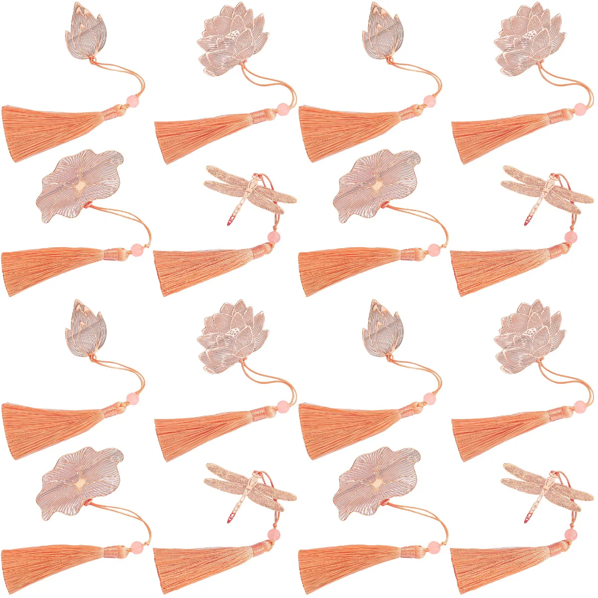 

16 pcs Lotus Dragonfly Bookmarks Decorative Gift Bookmarks Reading Book Ornaments