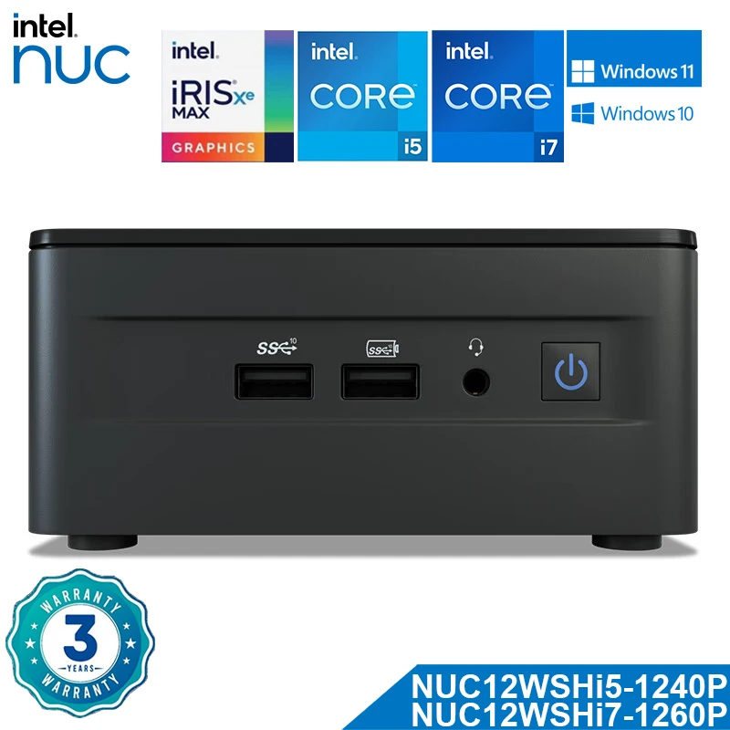 

Intel NUC 12th NUC12WSHi5/i7 Intel Core Processor Intel Iris Xe Graphics 4K Windows 11 Mini PC Desktop WIFI6 Dual Thunderbolt 4