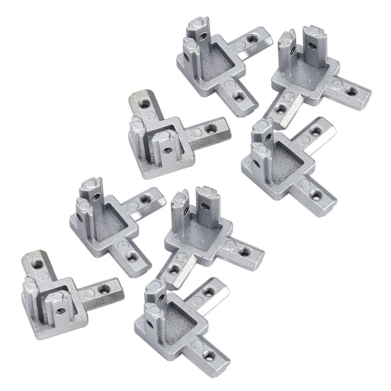 

3-Way End Corner Bracket Connector For T Slot Aluminum Extrusion Profile 2020 Series (Pack Of 8, With Screws)