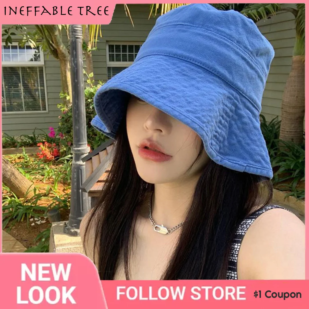

Klein Blue Outdoor Hats For Women Hat Female Lady Bucket Hat hat summer woman Anti-UV Panama Summer Sun Cap Viseira