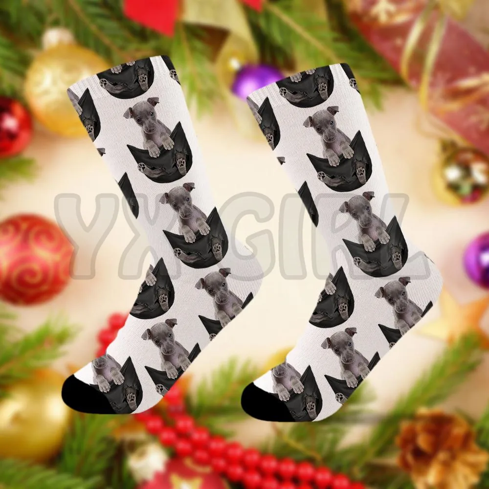 Italian Greyhound In Pocket Socks   3d Printed socks High Socks Men Women high quality long socks Novelty socks