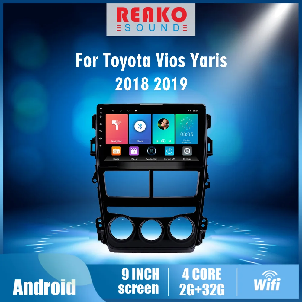 

For Toyota Vios Yaris 2018 2019 2 DIN 9" Android 4G Carplay Car Radio Multimedia System GPS Autoradio Head Unit