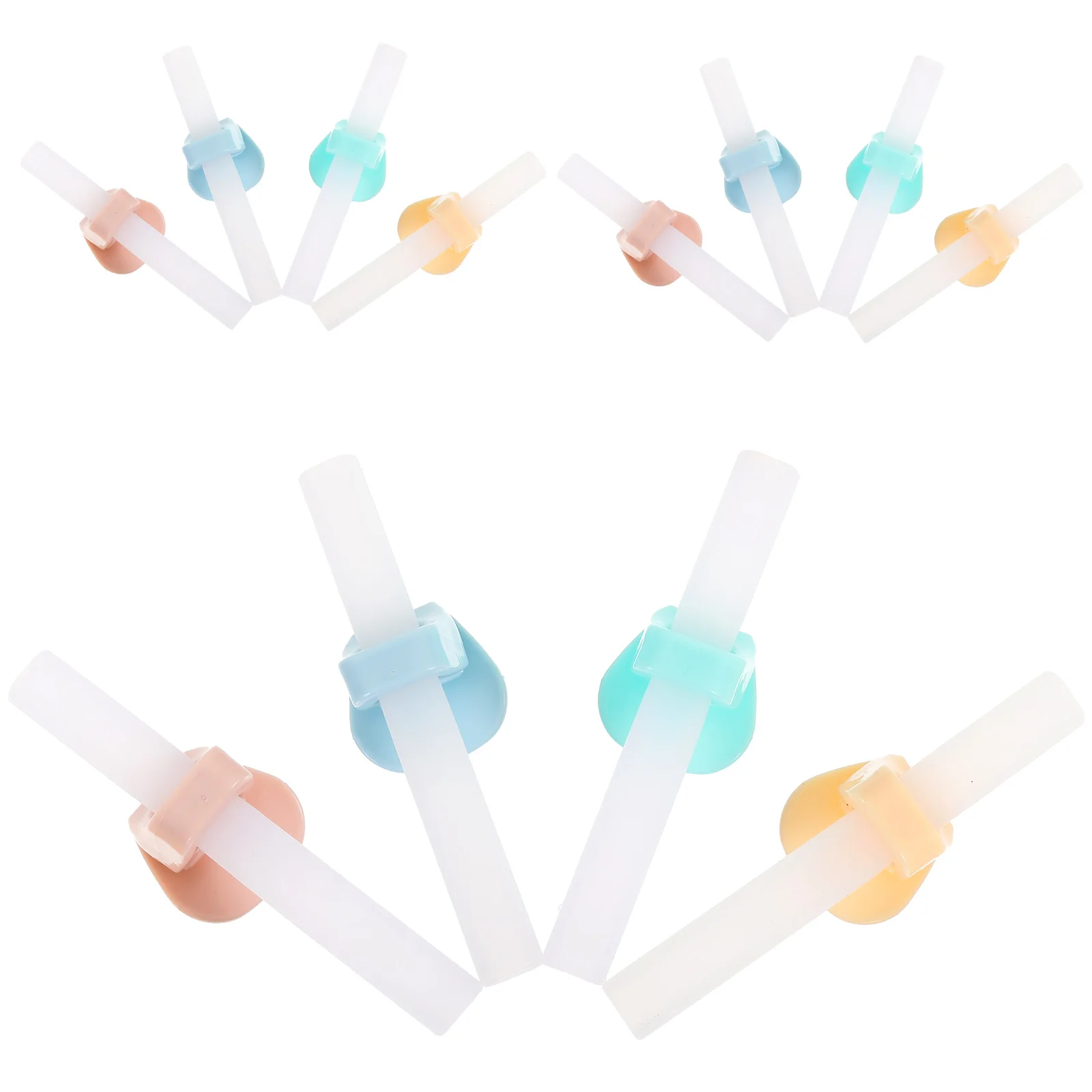 

12 Sets Silicone Drinking Straw Toddler Drinking Straw with Straw Clips for Baby Bowl