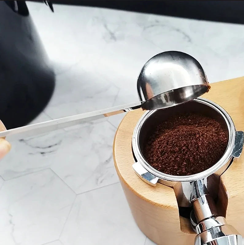 Подставка из нержавеющей стали ложка для темпера инструменты 2 в 1 кофейная