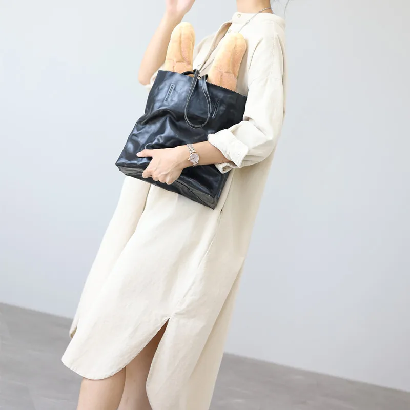 Женская сумка-тоут из натуральной кожи практичная вместительная сумочка на