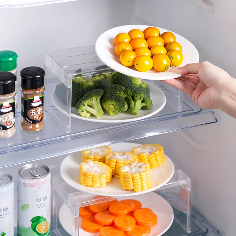 

Transparent Assemble Fridge Shelf Divider Space Saving Rack Refrigerator Storage Refrigerator Divider Stand Kitchen Organization