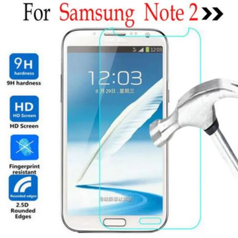 Защитная пленка из закаленного стекла для samsung galaxy note 2 чехол ii n7100 n7105 n710