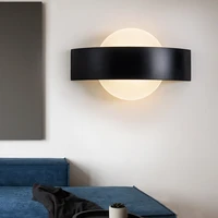 modern acrylic led wall lmp creative personality semi arc ultra thin aisle porch bedside lamp living room decoration background