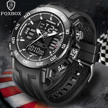 LIGE Brand Foxbox 2022 New Sport Mens Watches Top Luxury Quartz Watch For Men Military Waterproof Digital Clock Male Wristwatch-36684