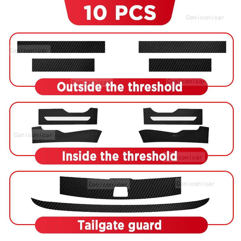 Для GEELY MONJARO 2023 2024 2025 накладка на порог автомобиля, декор для педали, водонепроницаемая защитная наклейка из углеродного волокна, аксессуары