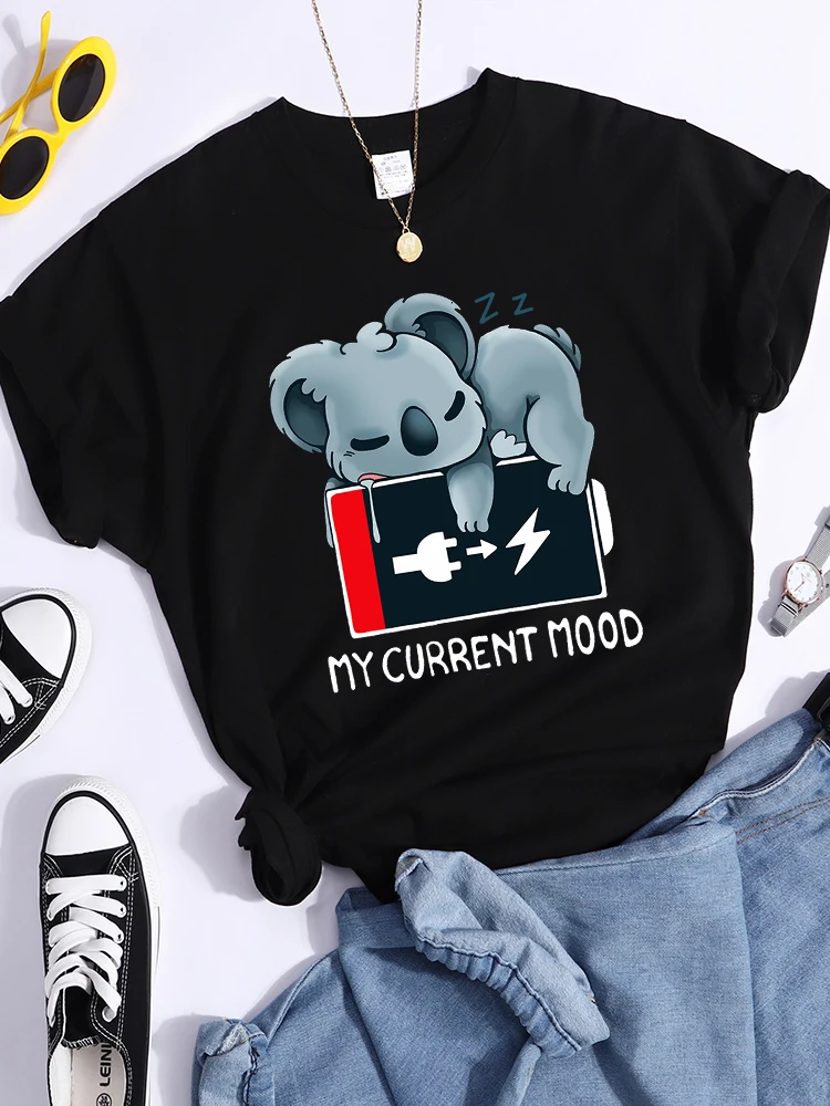 

My Current Mood Is Really Bad Kawaii T Shirt Female Street Hip Hop Tshirt Hip Hop Casual Crop Top Breathable Cool Sport T-Shirts