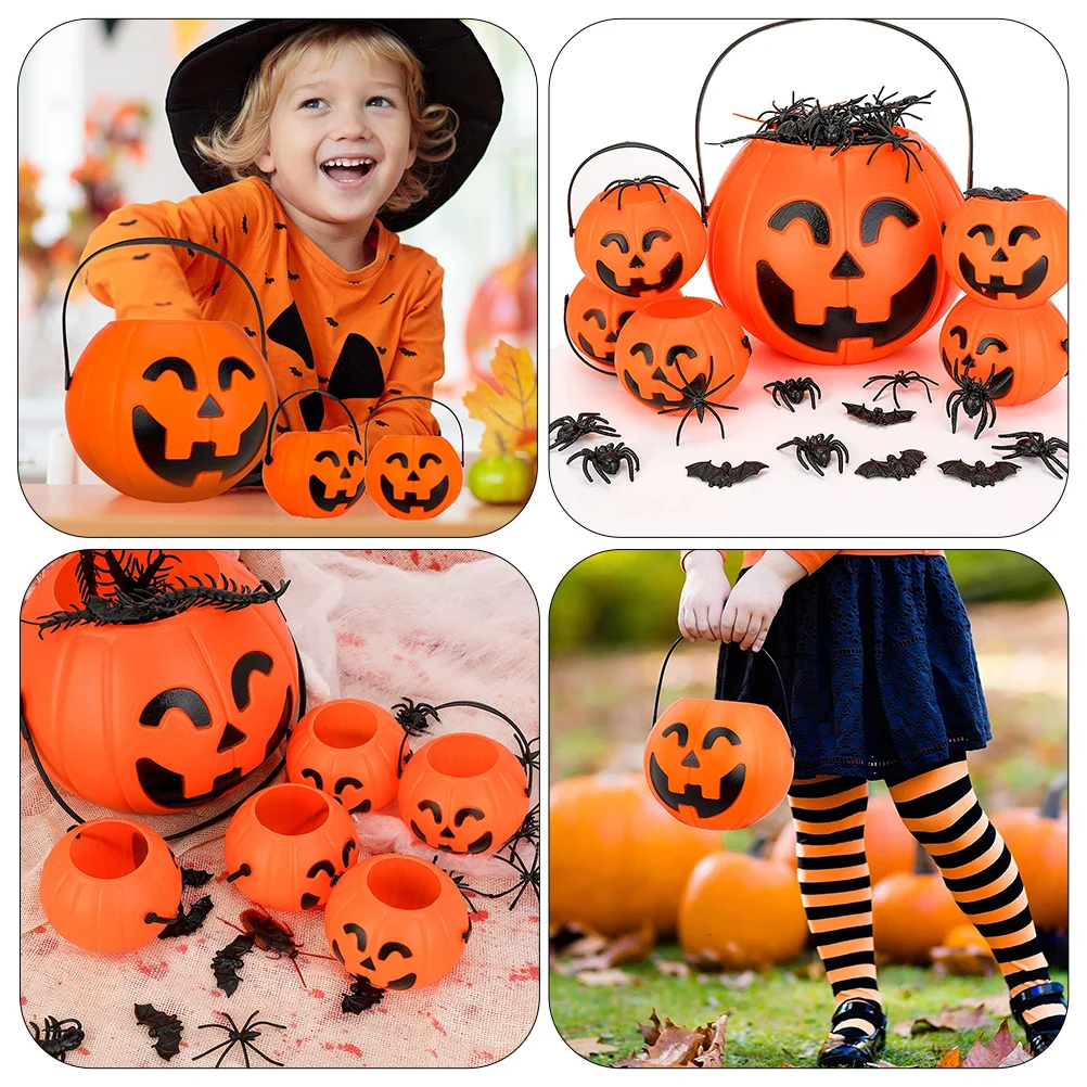 Джек О Фонарь Ведро Хэллоуин Тыква Лоток Декор Ведра Вечерние Конфеты Банка Дети
