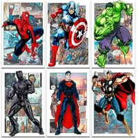 pictures by number disney marvel spiderman cartoon painting by number for kids acrylic diy drawing canvas handpainted home decor