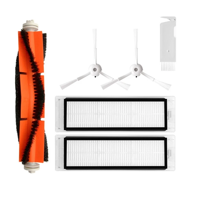 

6PCS Suitable For Xiaomi Roborock Sweeper Accessories Side Brush T7 / S50S51 Main Brush Rag Filter Screen Cleaning Brush