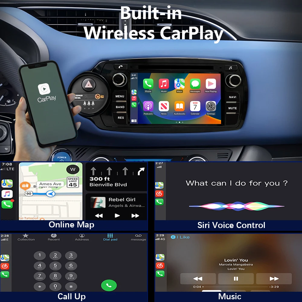 CHSTEK автомобильный радиоприемник мультимедийный Carplay для Toyota Yaris Vitz XP130 2011-2020 Android