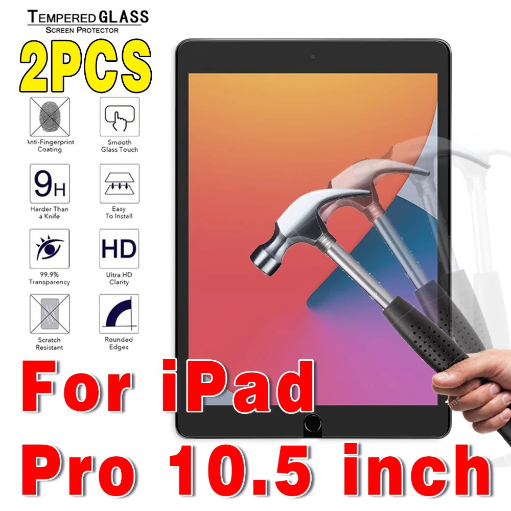 

2 Pcs for IPad Pro 10.5 Inch Tablet Protective Film Anti-Scratch Tempered Glass for Ipad Pro 10.5 A1701 A1709 A1852 Glass