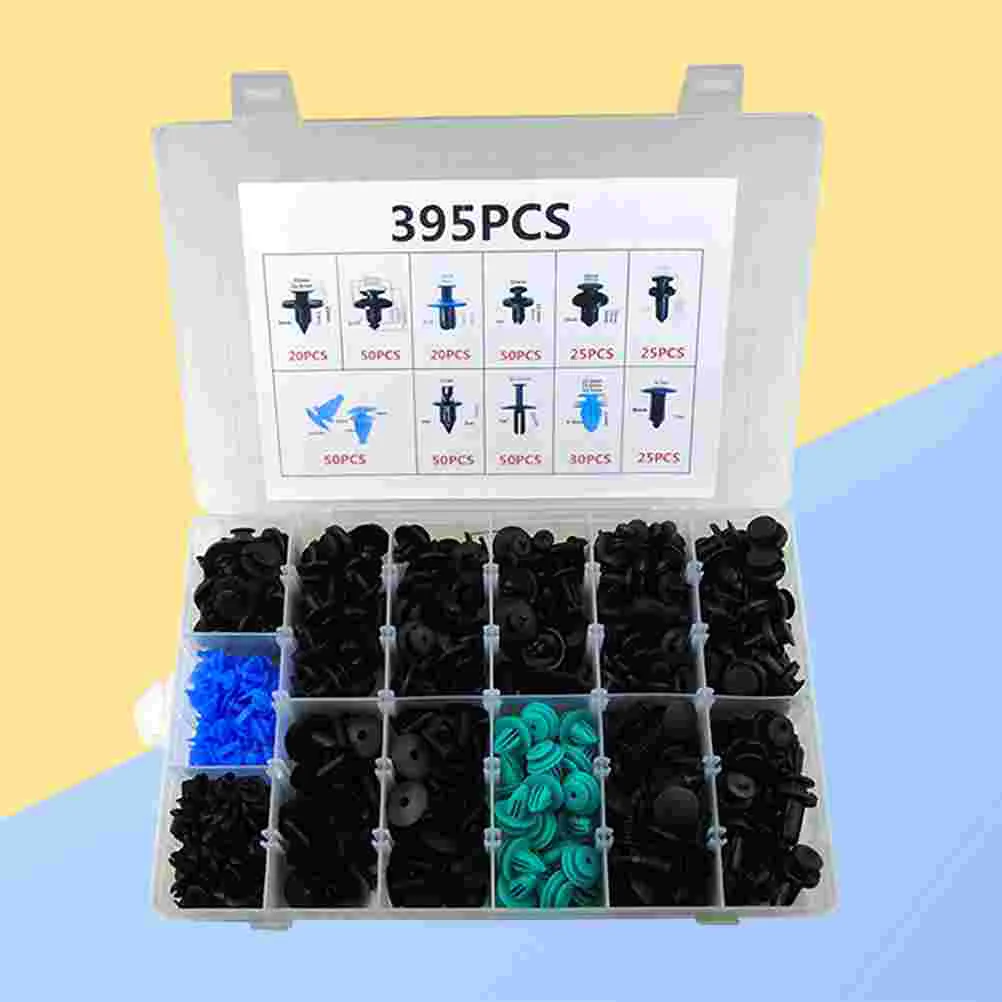 

395Pcs Nylon Automotive Push Bumper Fastener Rivet Clips Car Push Type Rivet Pin Clips with Setting Tools