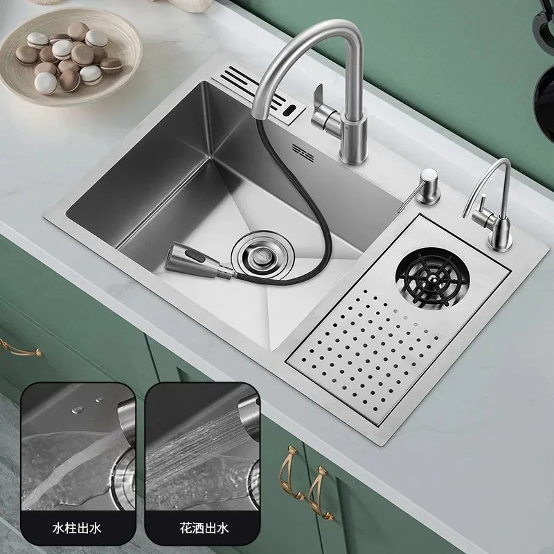 

High Pressure Cup Washer Sink Cafe Bar Multi-function Sink 304 Stainless Steel Sink Household Kitchen Sink Wash Vegetable Bowl