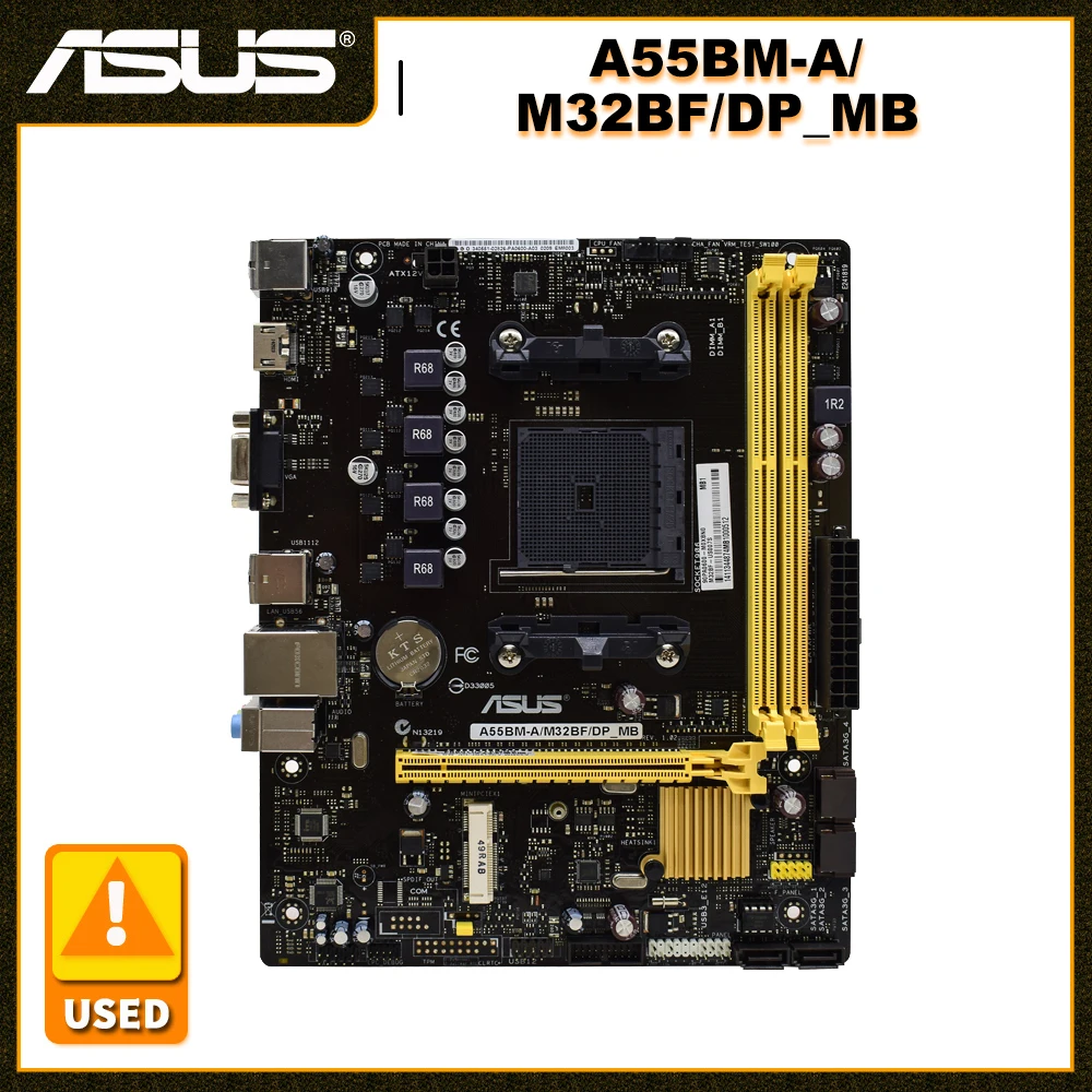 

ASUS A55BM-A/M32BF/DP_MB Desktop Motherboard Socket FM2+ AMD A55 DDR3 AMD A10/A8/A6/A4/Athlon Cpus USB2.0 Micro ATX Placa-mãe