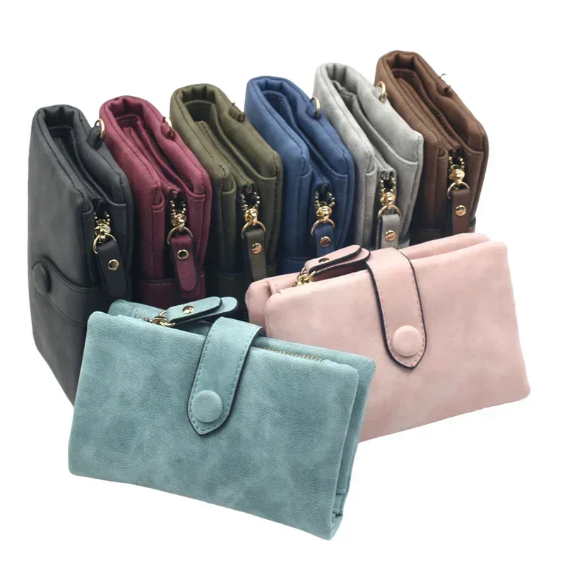 

Bag Hasp Purses PU Leather Matte Women Money Frosted Girls Cute Coin Purse Wallet Zipper ID Bag Fashion Card Ladies Short Wallet