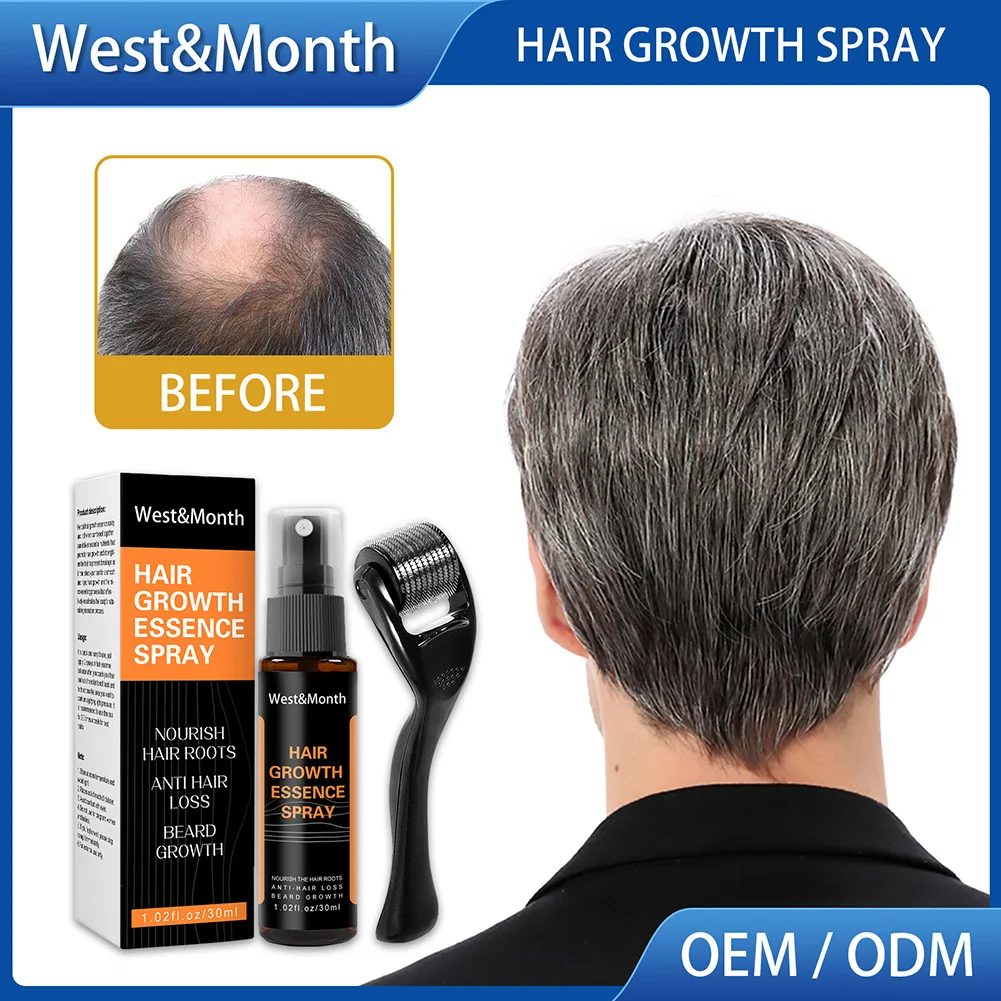 

Hair Growth Essence Spray With Roller Set Anti Hair Loss Nourishing Hair Serum Promote Beard Hair Growth Enhancer Spray