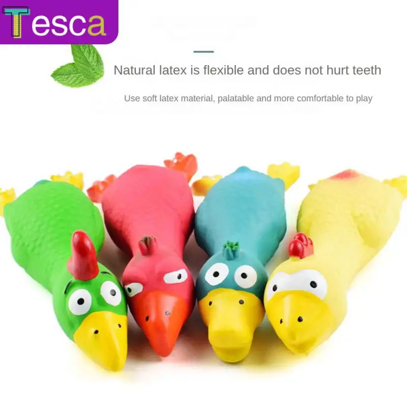 

Bite-resistant Chicken Shape Pet Toys Creative Attracting Puppy Chew Toys Three Colors Dog Cat Toys Pet Supplies Cute Latex Duck