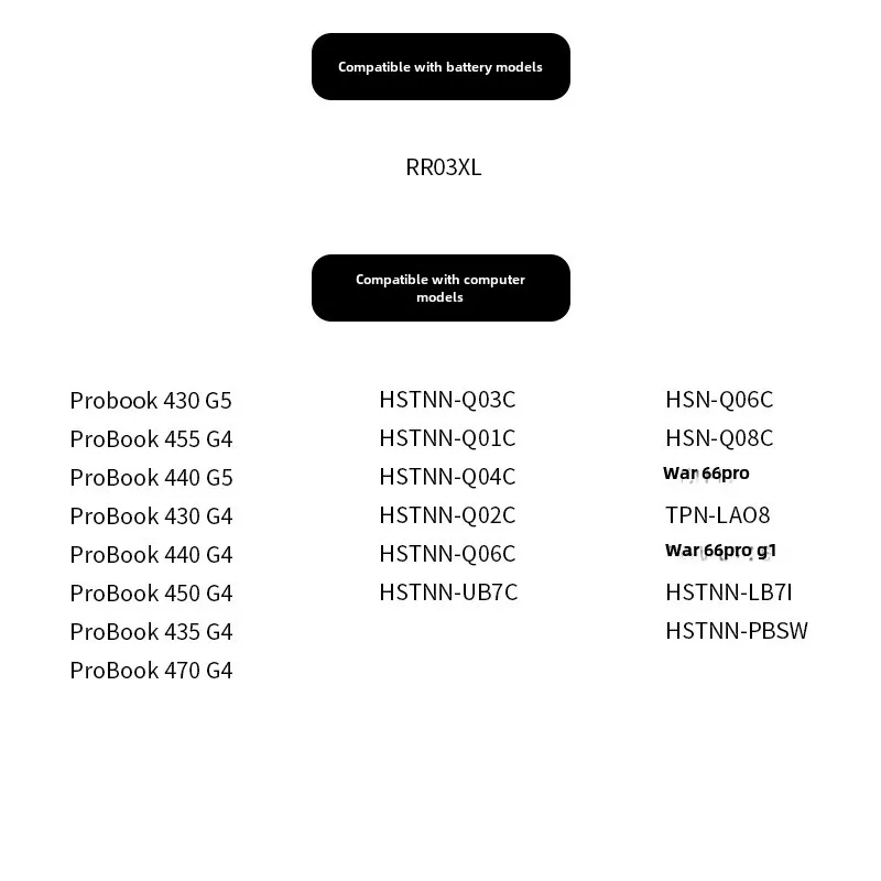 Новый аккумулятор для ноутбука RR03XL HP ProBook 430 435 440 450 455 470 G4 G5 HSTNN-PB6W HSTNN-UB7C HSTNN-LB71 851477