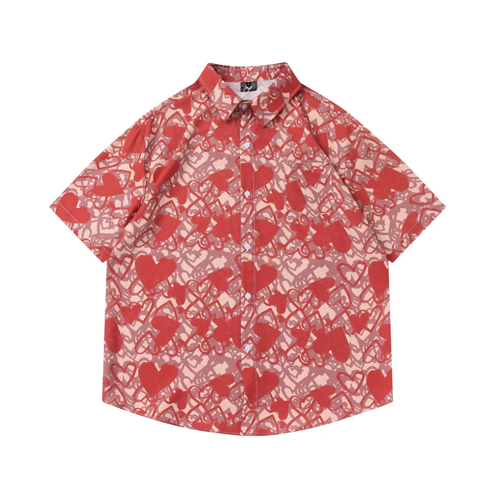 

OSCN7 Casual Printed Short Sleeve Shirt Men Street 2022 Hawaii Beach Oversize Women Fashion Harujuku Shirts for Men D2283
