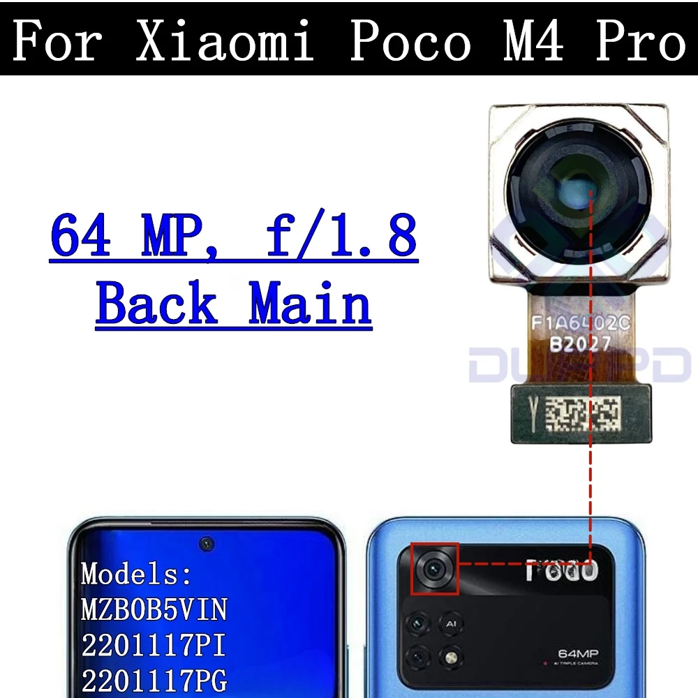 Модуль задней камеры гибкий кабель для Xiaomi Poco M4 Pro M4Pro Передняя селфи маленькая
