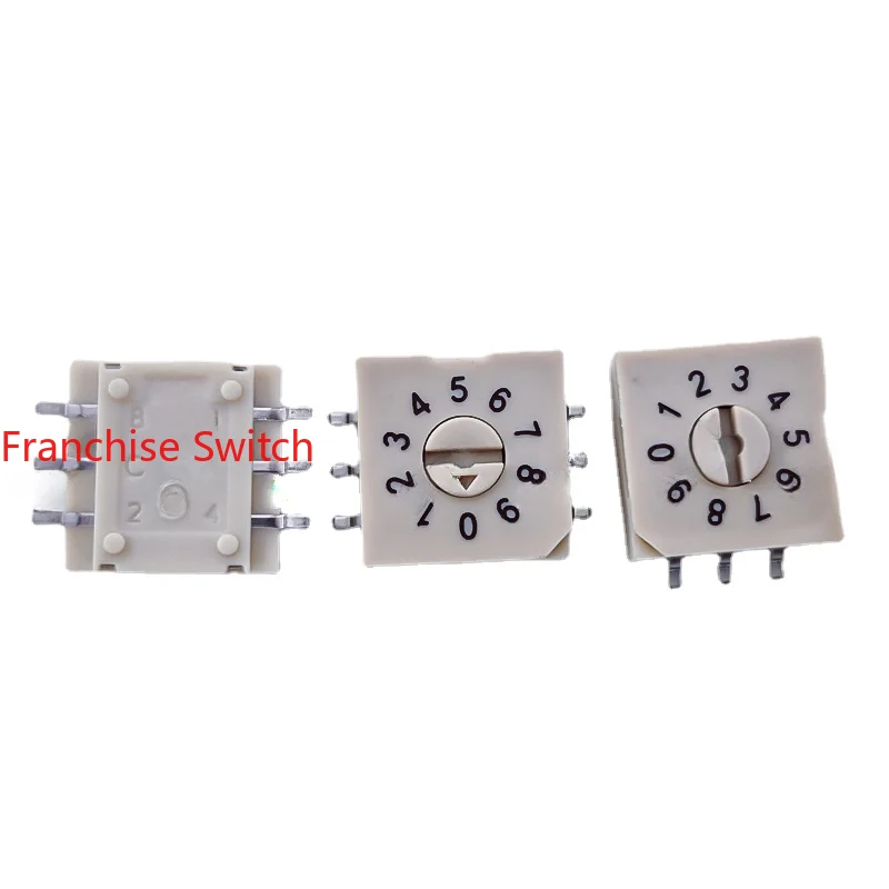 

1PCS SAB Rotary 10 Gear Dip Switch 0-9 Encoder Patch Pin 8421C 6Pin 3:3 Positive Code 50PCS