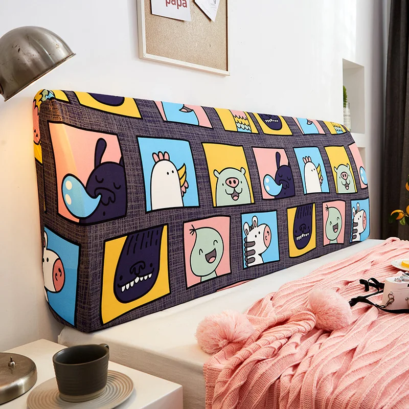 

Elastic All-inclusive Bed Head Cover Kids Bedroom Cartoon Headboard Cover Queen King Size Washable Bedside Protector Home Decor