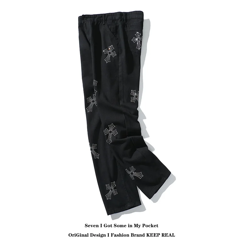 High Street Hiphop Jeans Men Straight Trousers Men Jeans Boyfriend Jeans Men Designer Jeans for Men Goth Clothes Streetwear Men