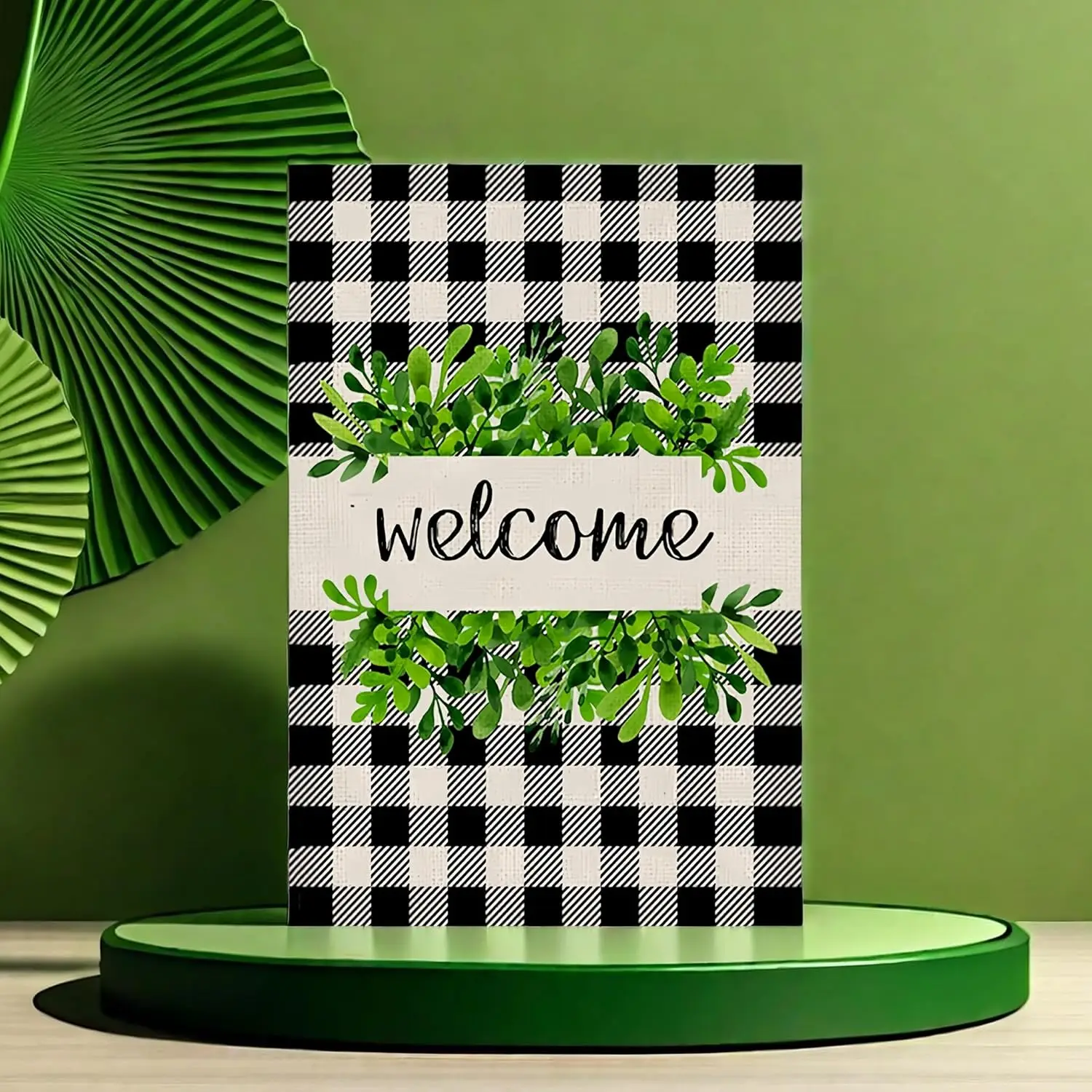 GGCC 7 FALG 12x18 дюймов Патио газон и сад уличные флаги - Добро пожаловать Зеленый