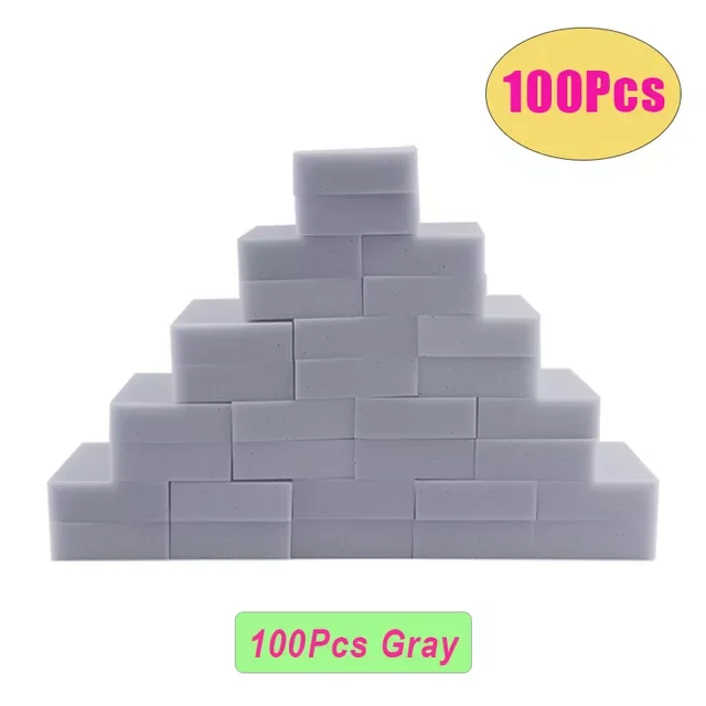 

2022 100pcs/lot Melamine Sponge Magic Sponge Eraser Gray White Cleaner Multi-functional Cleaning Nano Cleaning Sponges 10x6x2cm