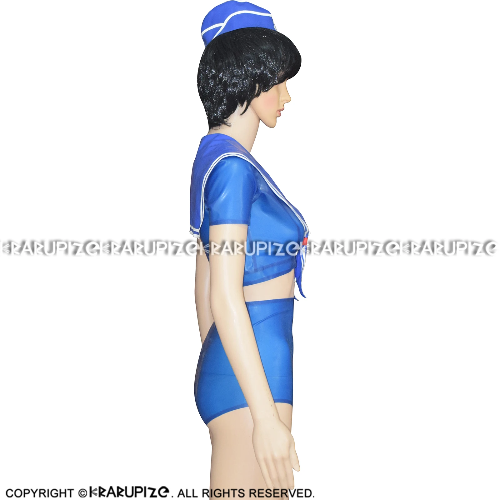 Пикантные мини-матросские резиновые латексные Unifrom короткие боковые кепки с