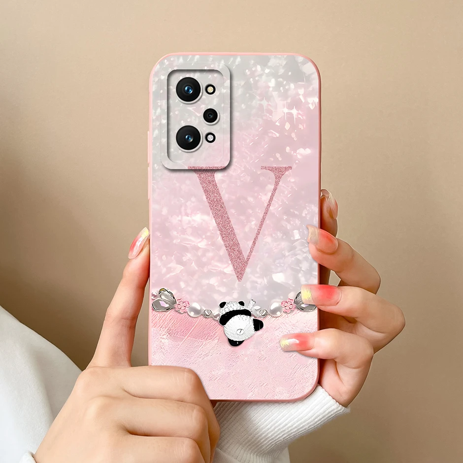 Фото Чехол для Realme GT2 Pro GT Neo2 Neo2T Cute Panda 26 Letter, силиконовый мягкий чехол для Realme GT2 Pro Fanda RealmeGTNeo2 Neo2T Bumper №4