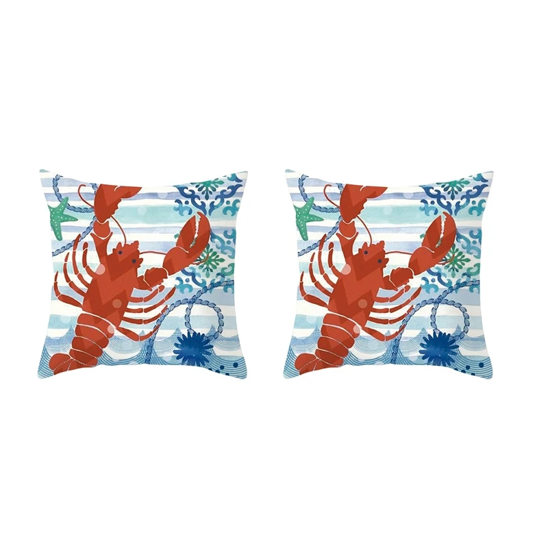 

Mediterranean Ocean Digital Print Peach Skin Pillow Cushion Cover Home Goods 13