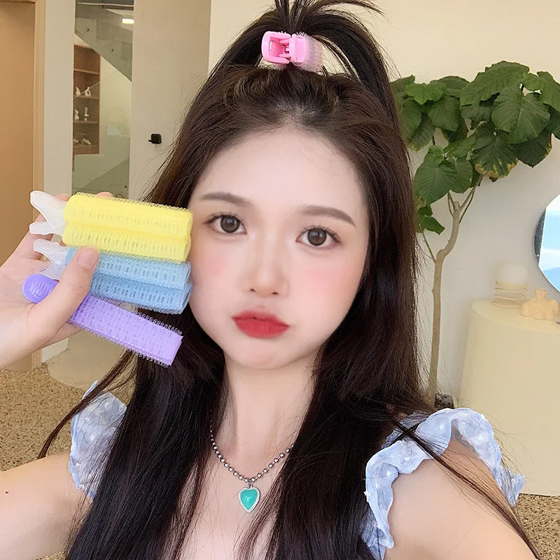 

2Pcs Bangs Hair Root Fluffy Hair Clips Lazy Hair Top Styling Curling Barrel Portable Korean Hair Clips Hair Rollers