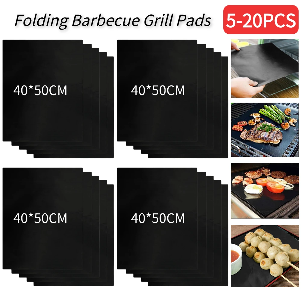 

5-20PCS Non-stick BBQ Grill Mat 40x50cm Baking Mat Outdoor Camping Picnic BBQ Tool Baking Grilling Barbecue Pads Heat Resistance