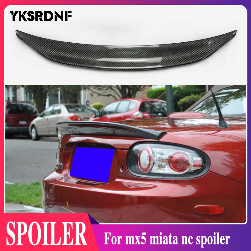 

YKSRDNF For MX5 NC NCEC Roster Miata EPA Type 3 2009-2015 Real Carbon Fiber Rear Trunk Spoiler (PRHT Hard Top Only)