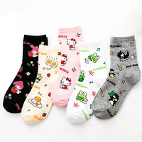japanese anime cotton print socks female kawaii kt cat adult childrens socks spring and autumn new valentines day gift